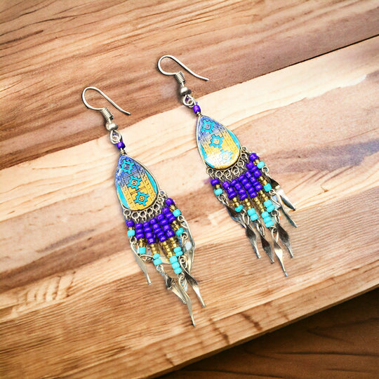 OldTribes™ Small Sized Southwestern Turquoise Teardrop Earrings