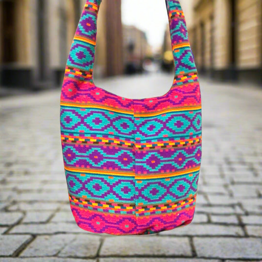 OLDTRIBES™ Pink and Skyline Blue Crossbody Bag