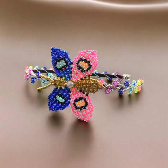 Beaded headband with Butterfly (19)