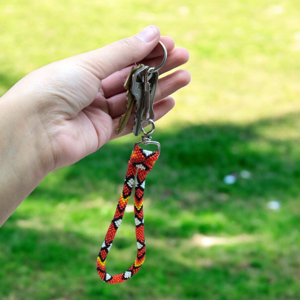 Red Native American Style Wrist Lanyard