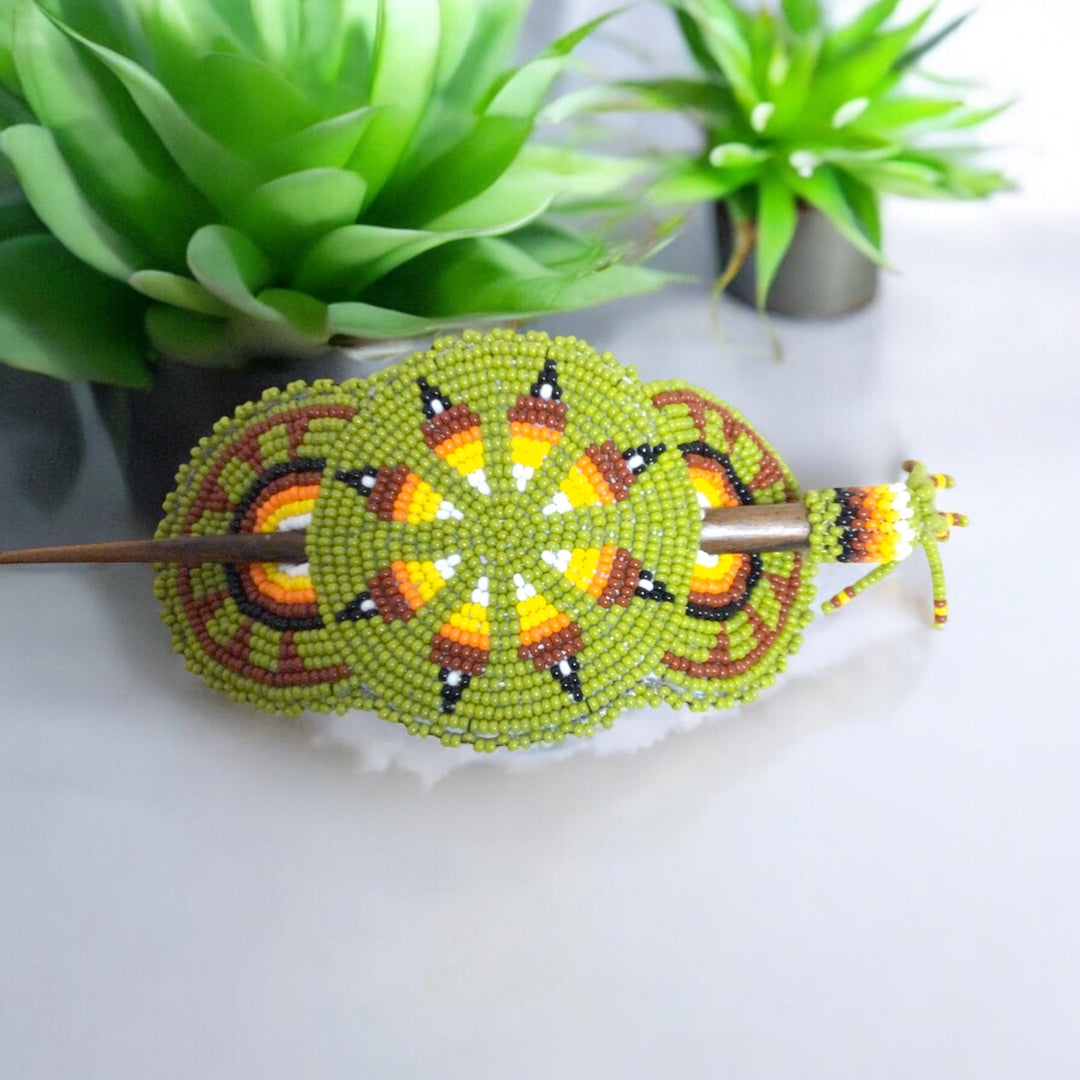 Light Green and Yellow American Style Barrette