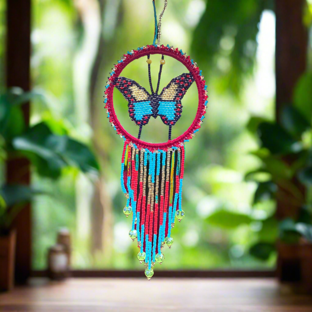 Red and Golden Butterfly Dream Catcher