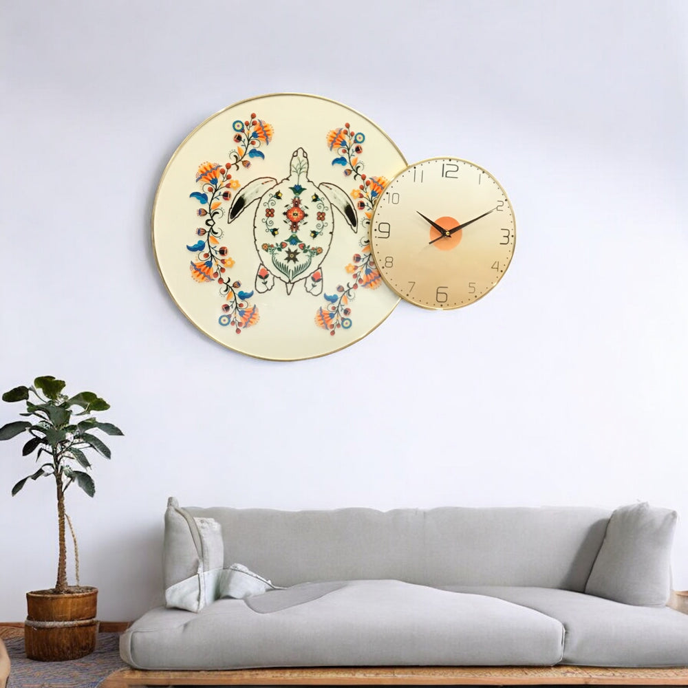 Turtle White Native Wall Clock