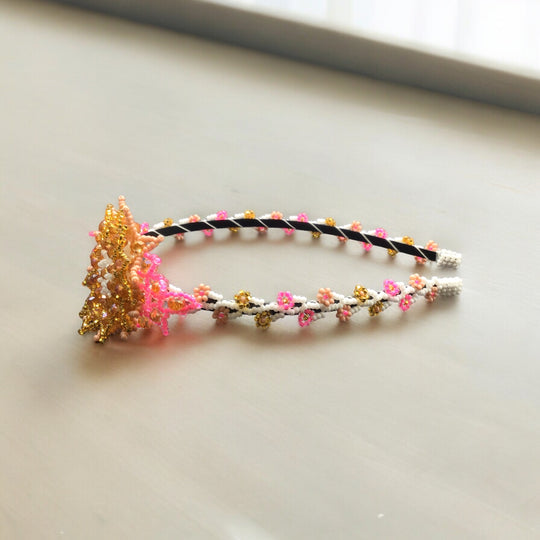 Beaded Headband with Flower (3)