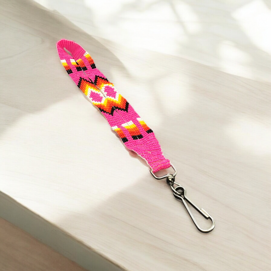 Pink Native American Style Wrist Lanyard