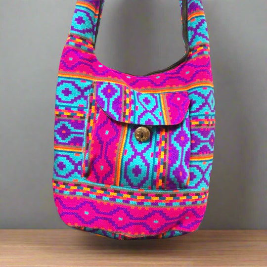 OLDTRIBES™ Pink and Skyline Blue Crossbody Bag