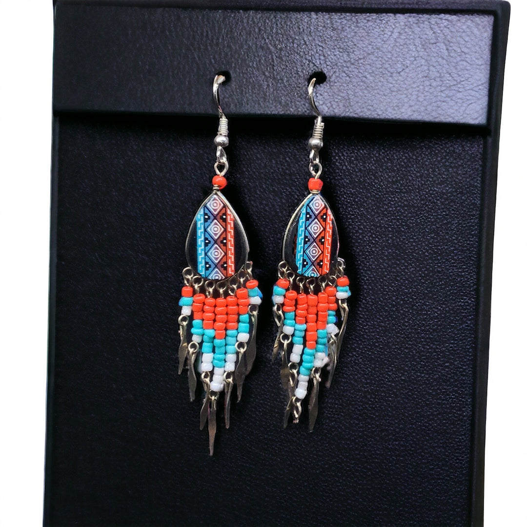 OldTribes™ Small Sized Southwestern Red Teardrop Earrings