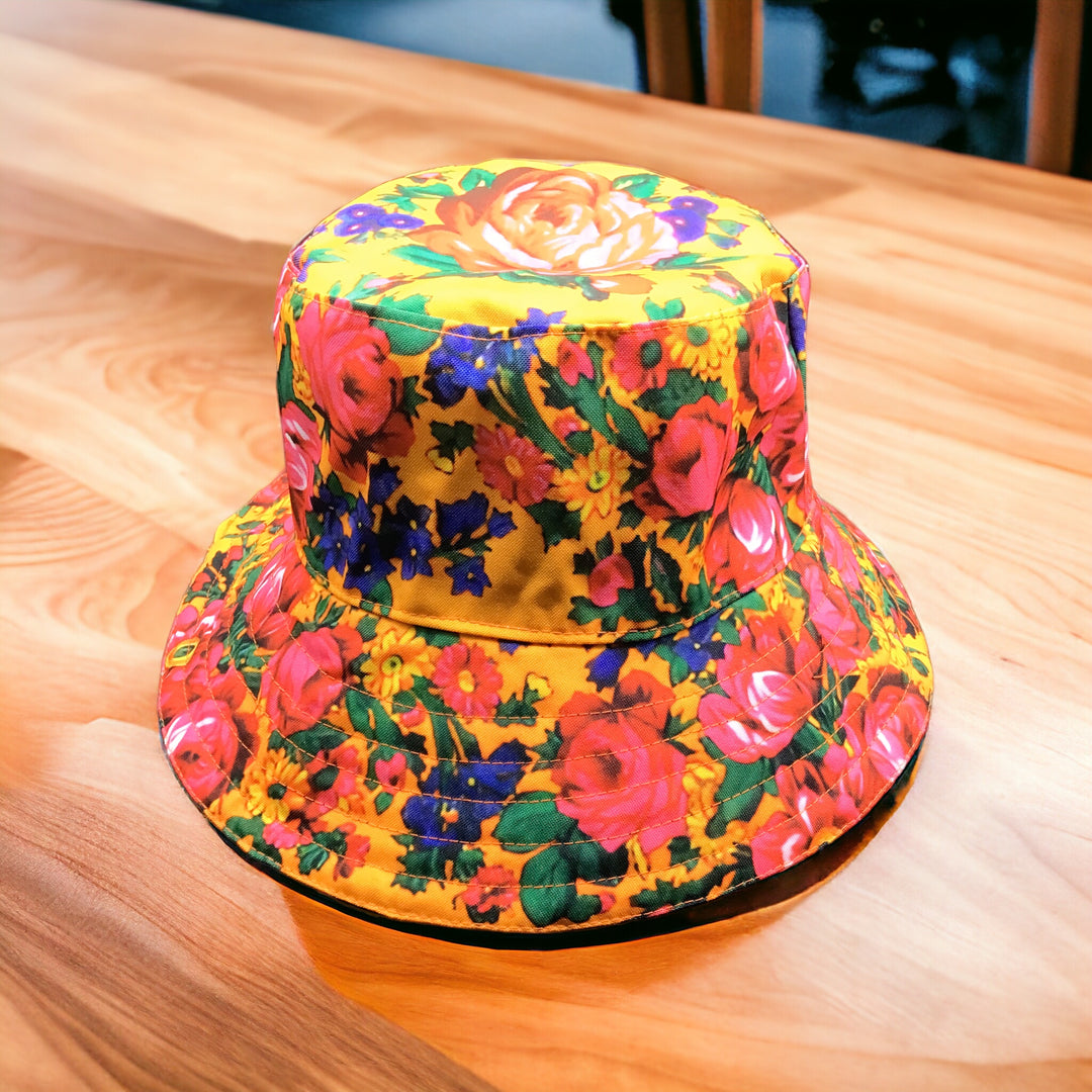 Orange Flower Bucket hat