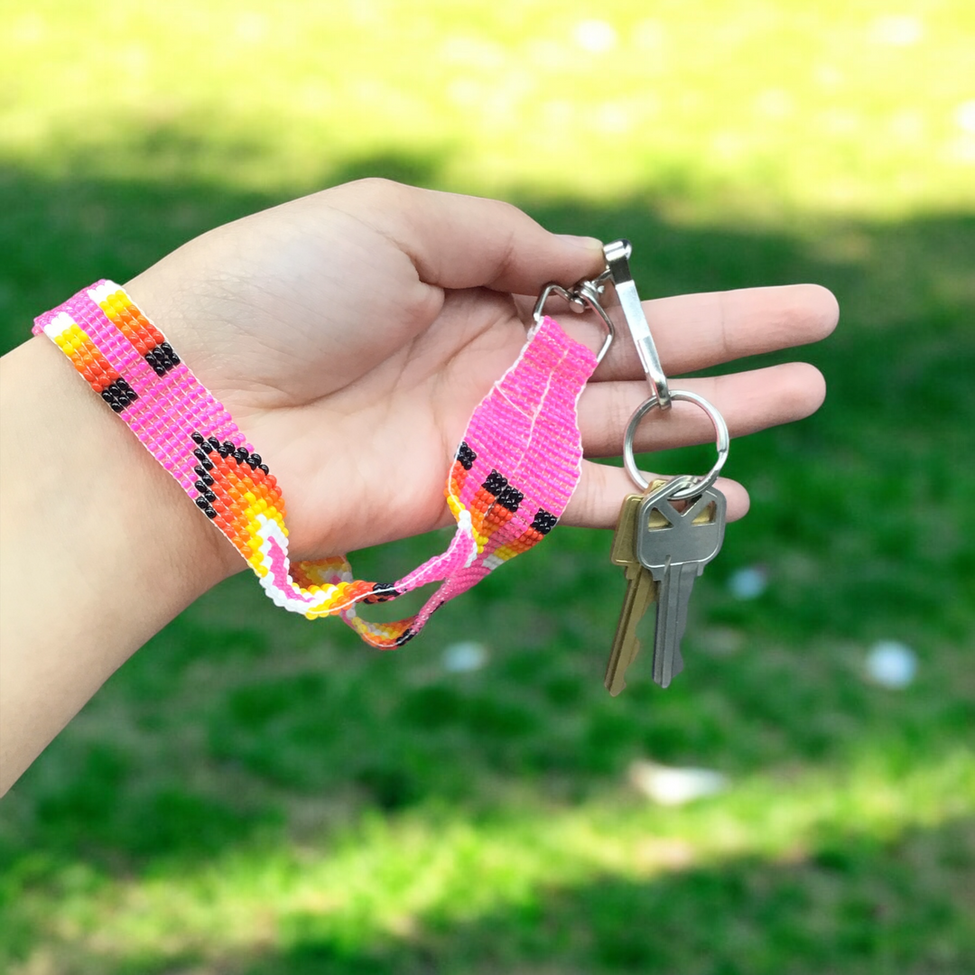 Pink Native American Style Wrist Lanyard