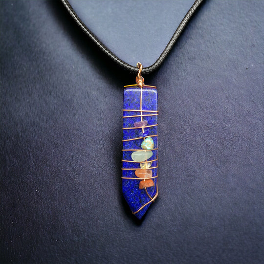 Natural Sword Chakra Unisex Blue Pendant