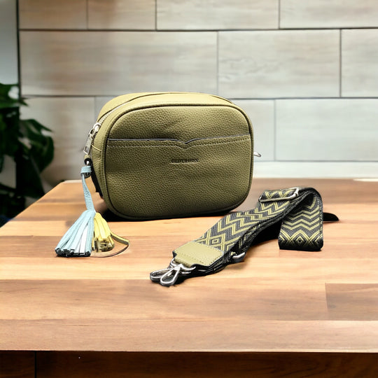 OldTribes™ Green Leather Crossbody Bag