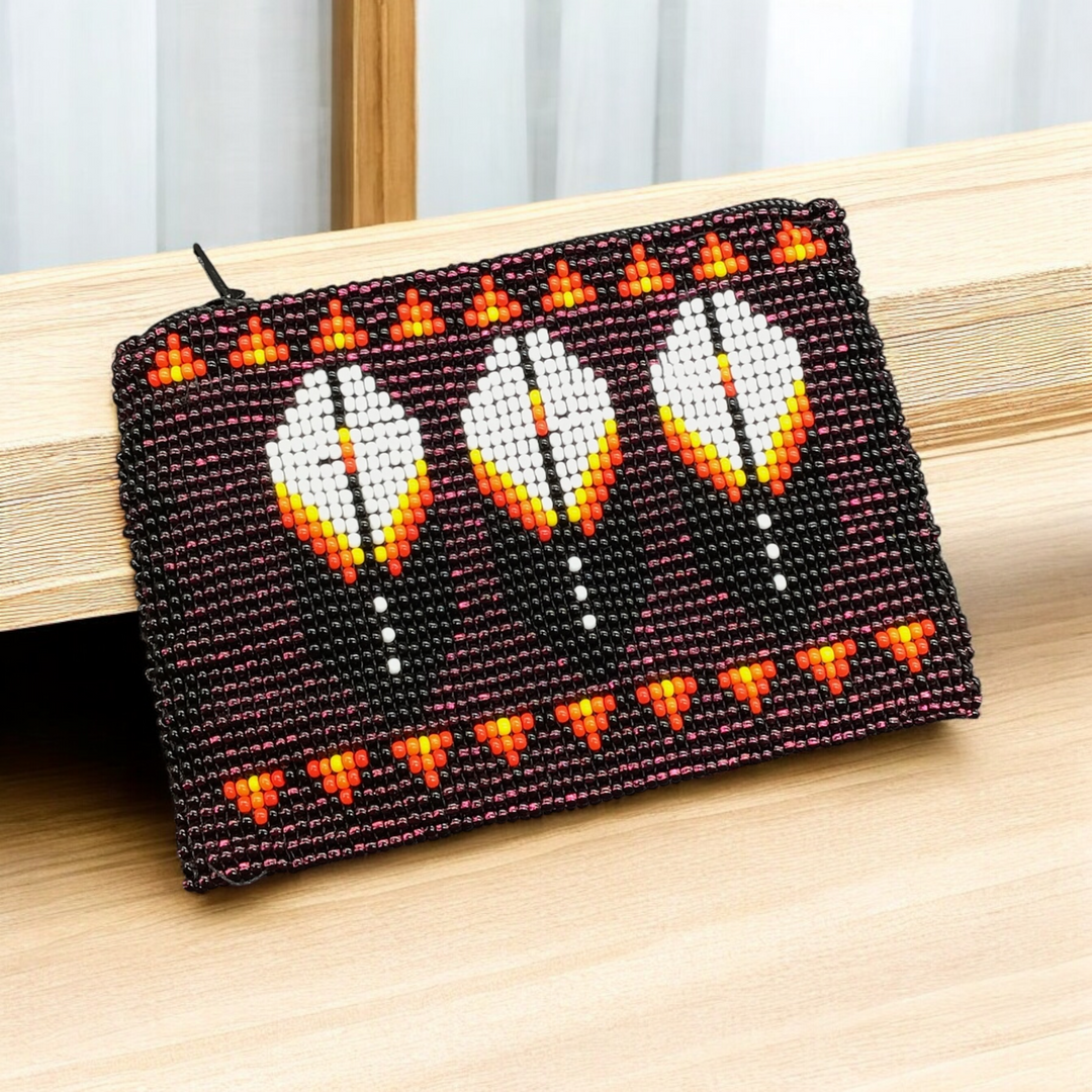 OLDTRIBES™ Feather Beaded coin purse