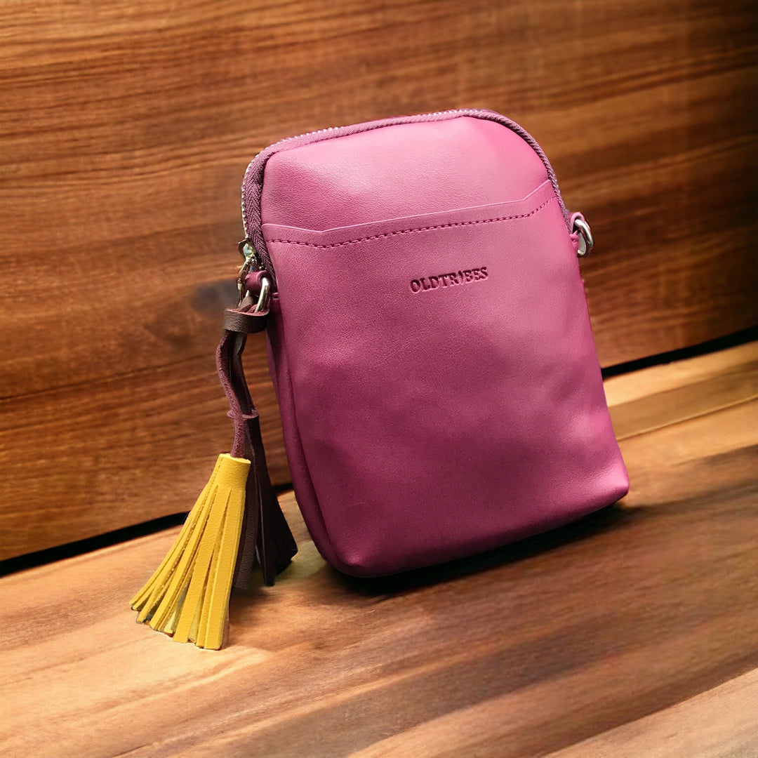 Small Leather Purple Crossbody Bag