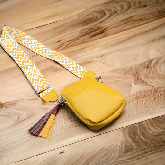 Small Leather Yellow Crossbody Bag