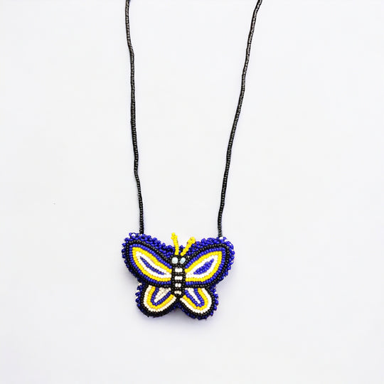 OLDTRIBES™ Necklace White and Yellow Butterfly Pouch