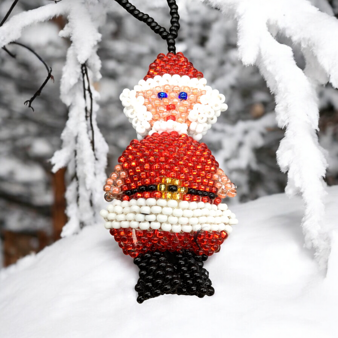 Santa Claus Beaded Christmas Ornament