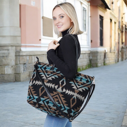 Black and Brown Tote Bag