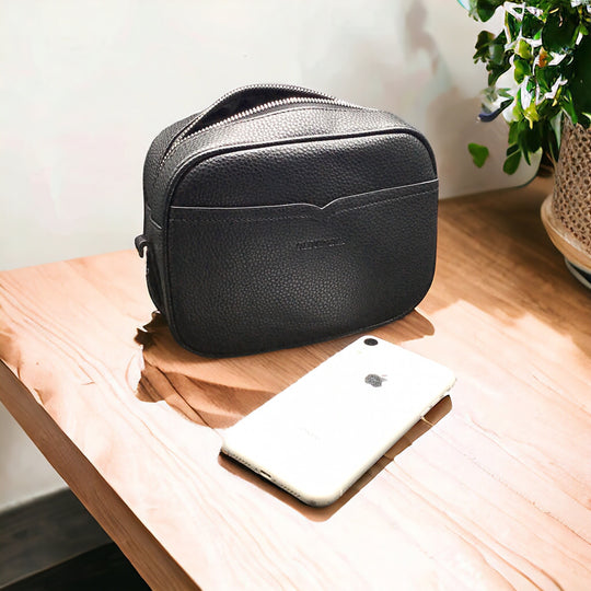 OldTribes™ Black Leather Crossbody Bag