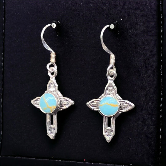 3 OLDTRIBES™ Silver Sterling Turquoise Earrings