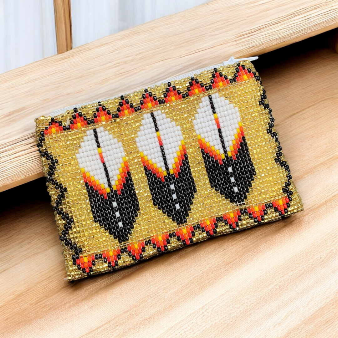 OLDTRIBES™ Feather Beaded coin purse