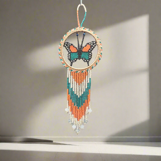 Orange and Green Butterfly Dream Catcher