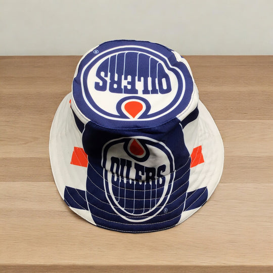 White and Blue Oilers Bucket hat