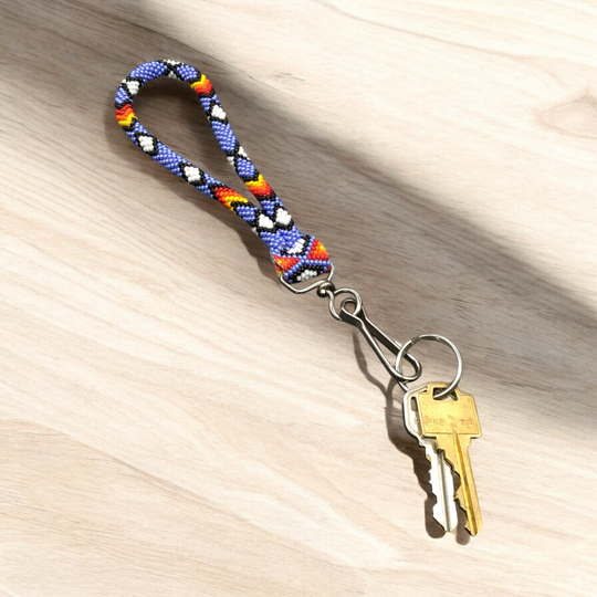 Light Blue Native American Style Wrist Lanyard