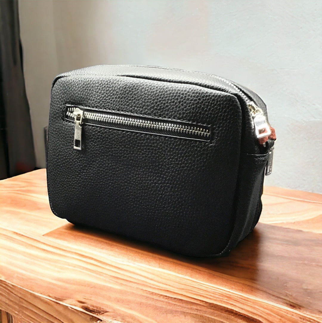 OldTribes™ Black Leather Crossbody Bag