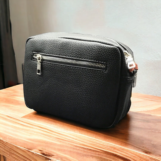 OldTribes™ Black Leather Crossbody Bag