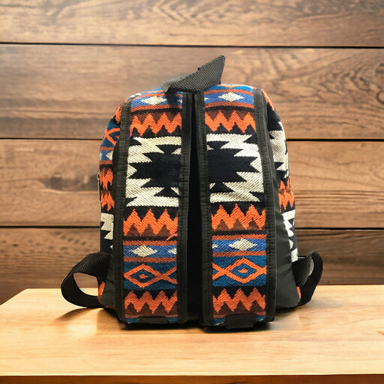 Black Native style Mini Backpack