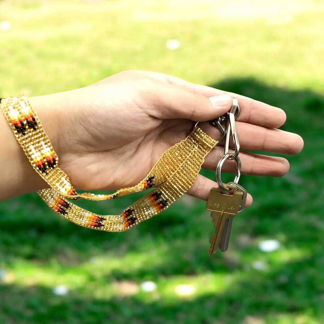 Golden Native American Style Wrist Lanyard