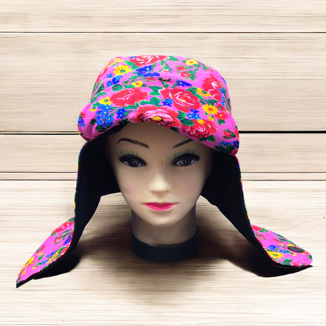 Pink Kookum Hat with Drop-Down Ears