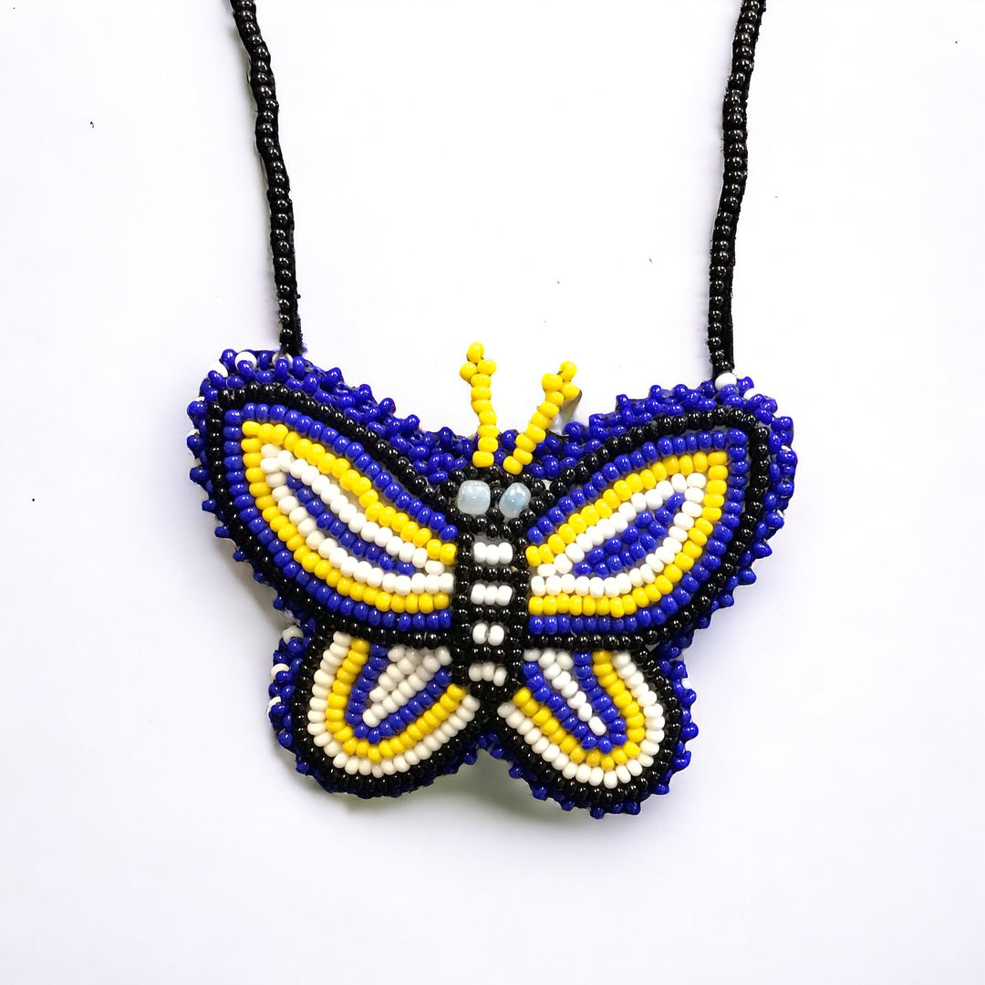 OLDTRIBES™ Necklace White and Yellow Butterfly Pouch