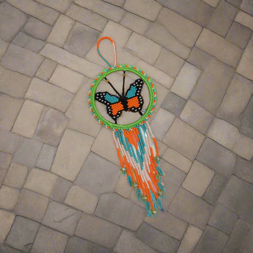 Orange and Teal Butterfly Dream Catchers