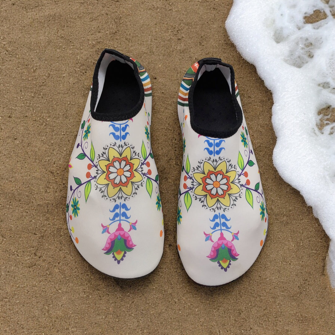 OLDTRIBES™ White Bloom Aqua Shoes