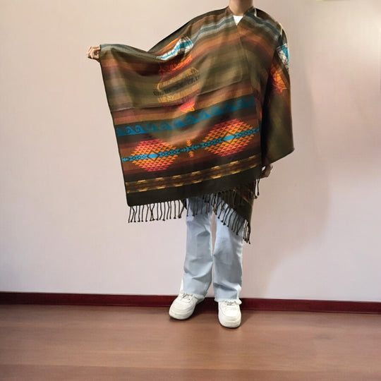 Hand woven Reversible Brown shawl