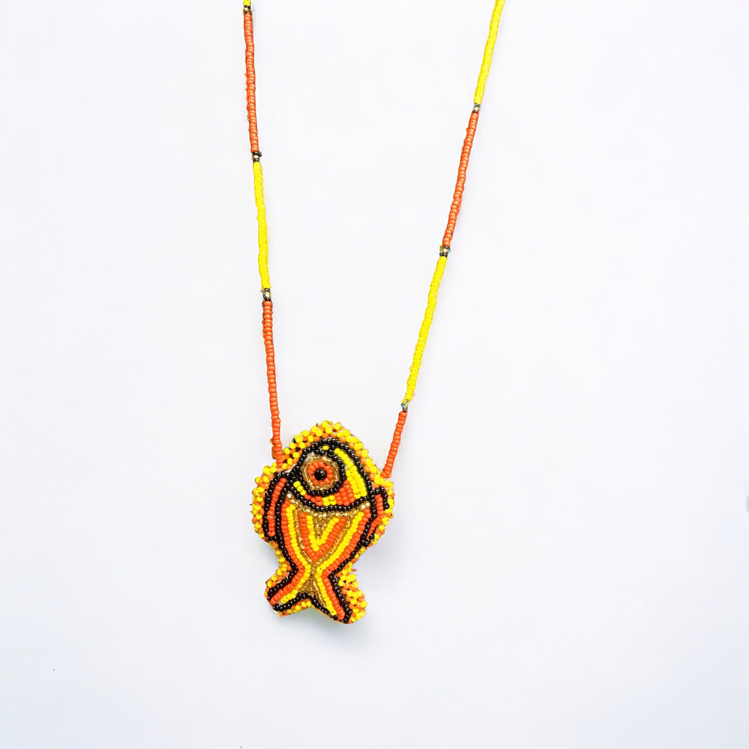 OLDTRIBES™ Necklace Red and Golden Fish Pouch