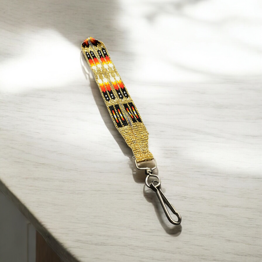 Golden Native American Style Wrist Lanyard