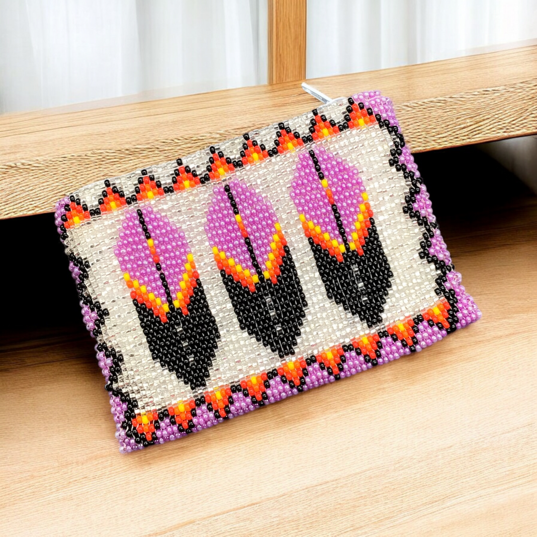 OLDTRIBES™ Feather Beaded coin purse