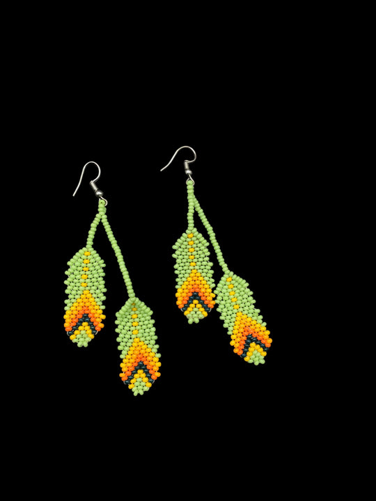 OldTribes™ Green Feather Earrings