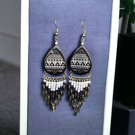 OldTribes™ Southwestern Painted Black Earrings