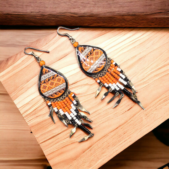 OldTribes™ Southwestern Painted Orange Earrings