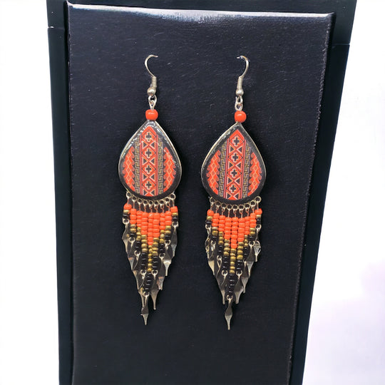 OldTribes™ Southwestern Painted Red Earrings