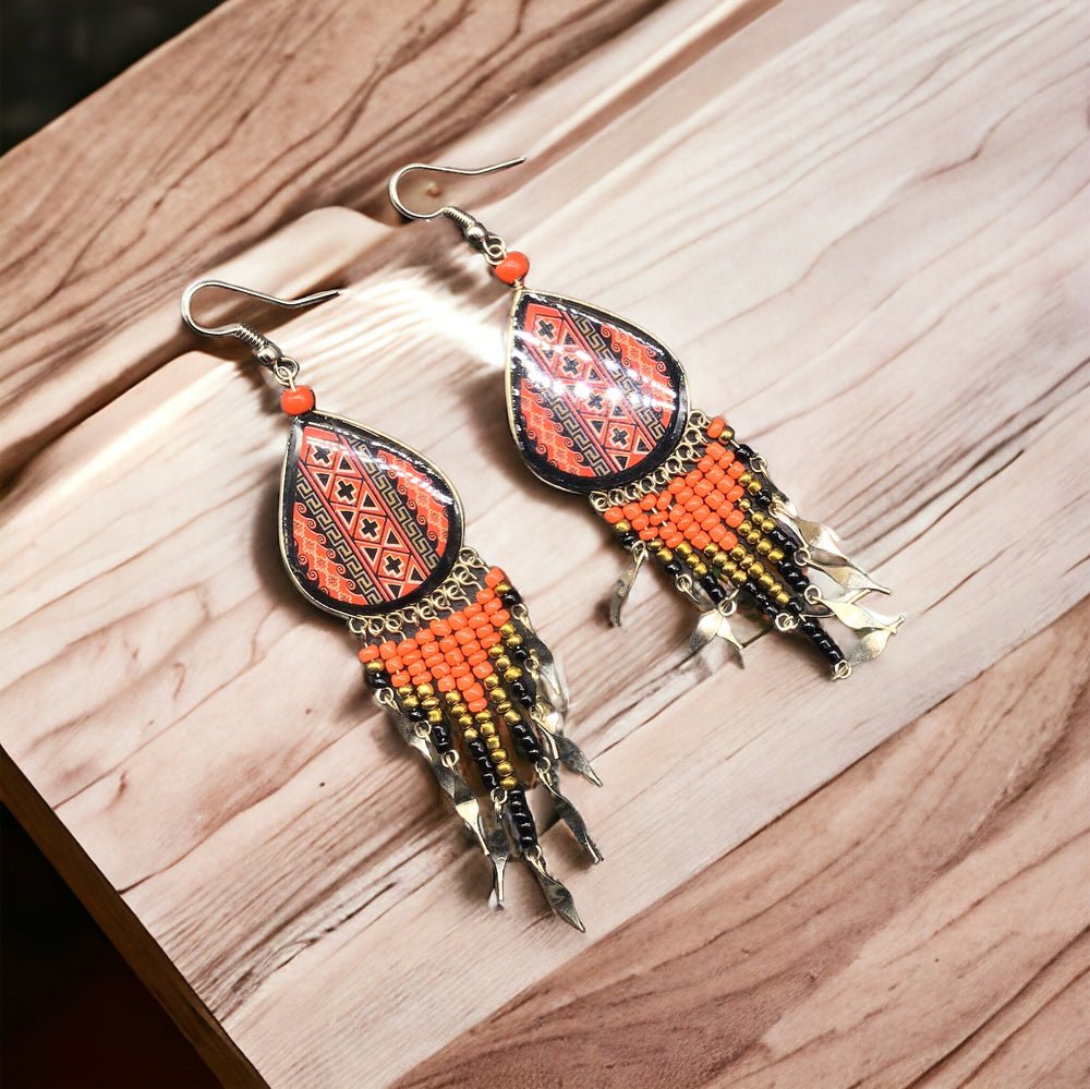 OldTribes™ Southwestern Painted Red Earrings