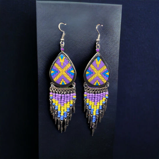 OldTribes™ Southwestern Painted Purple Earrings