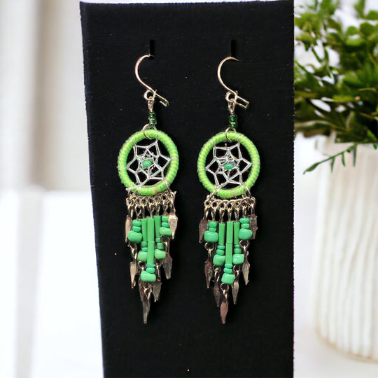 OLDTRIBES™ Green Dreamcatcher earrings