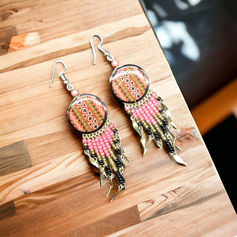 OldTribes™ Southwestern Round Red Earrings