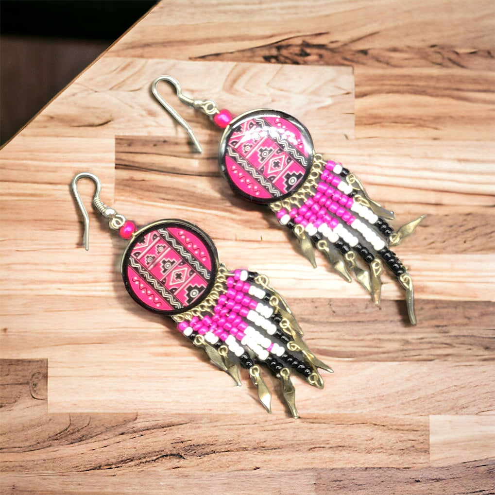 OldTribes™ Southwestern Round Pink Earrings