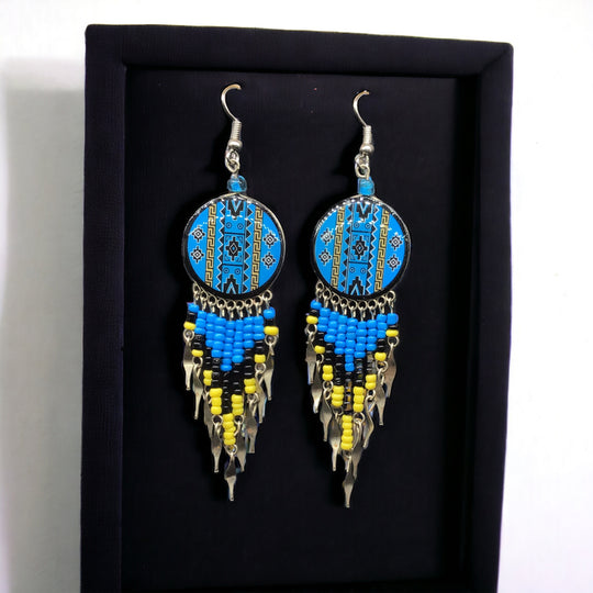 OldTribes™ Southwestern Round Blue Earrings