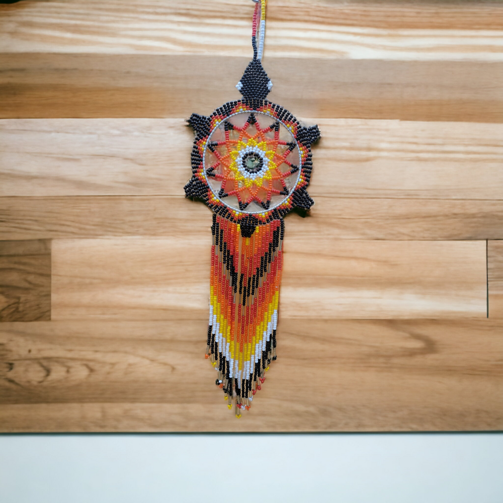 Black Sun Star Beaded Dream Catcher